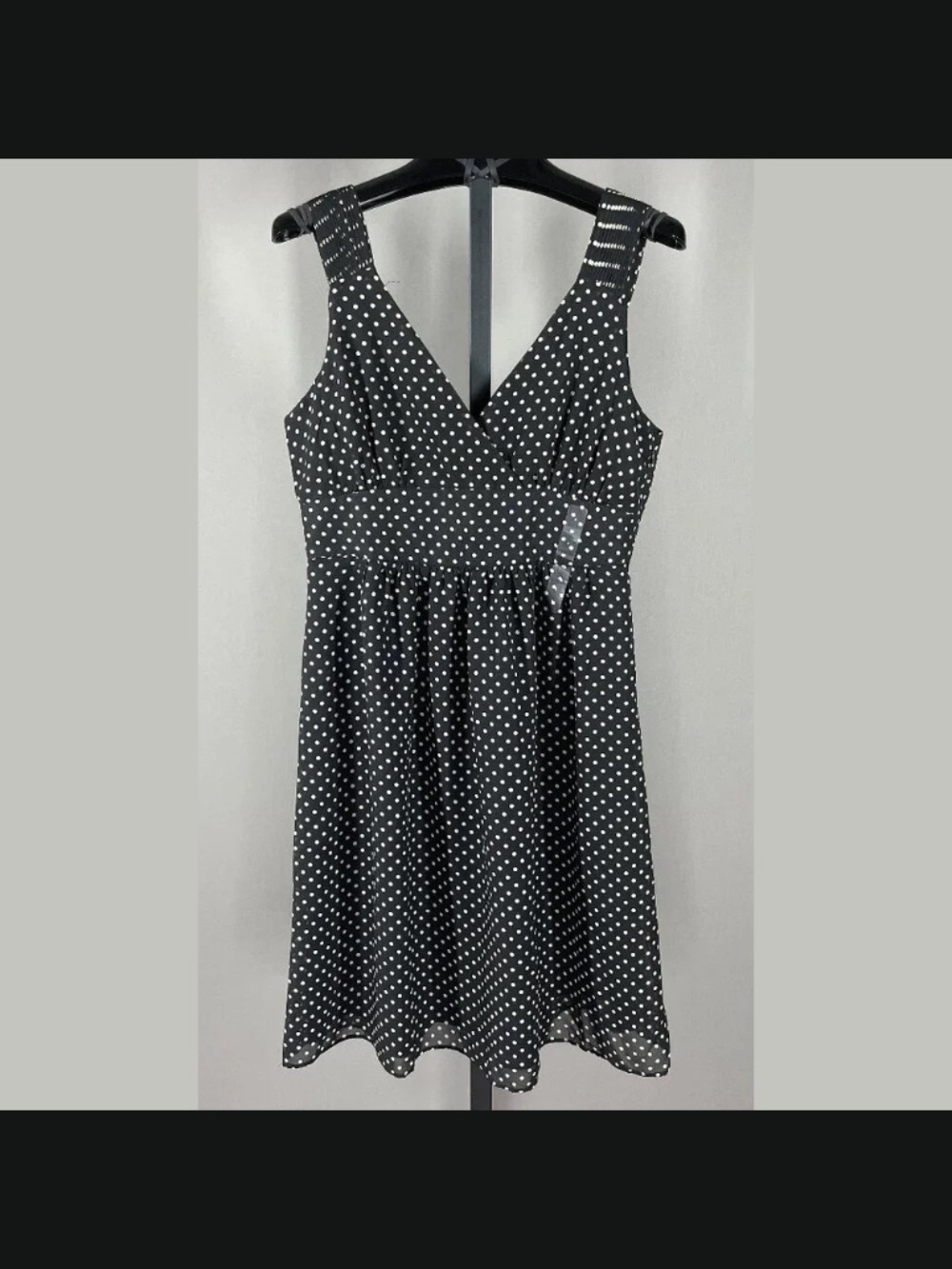 NEW Gap Dress Womens 6 black tan dot fit flare preppy vintage classic